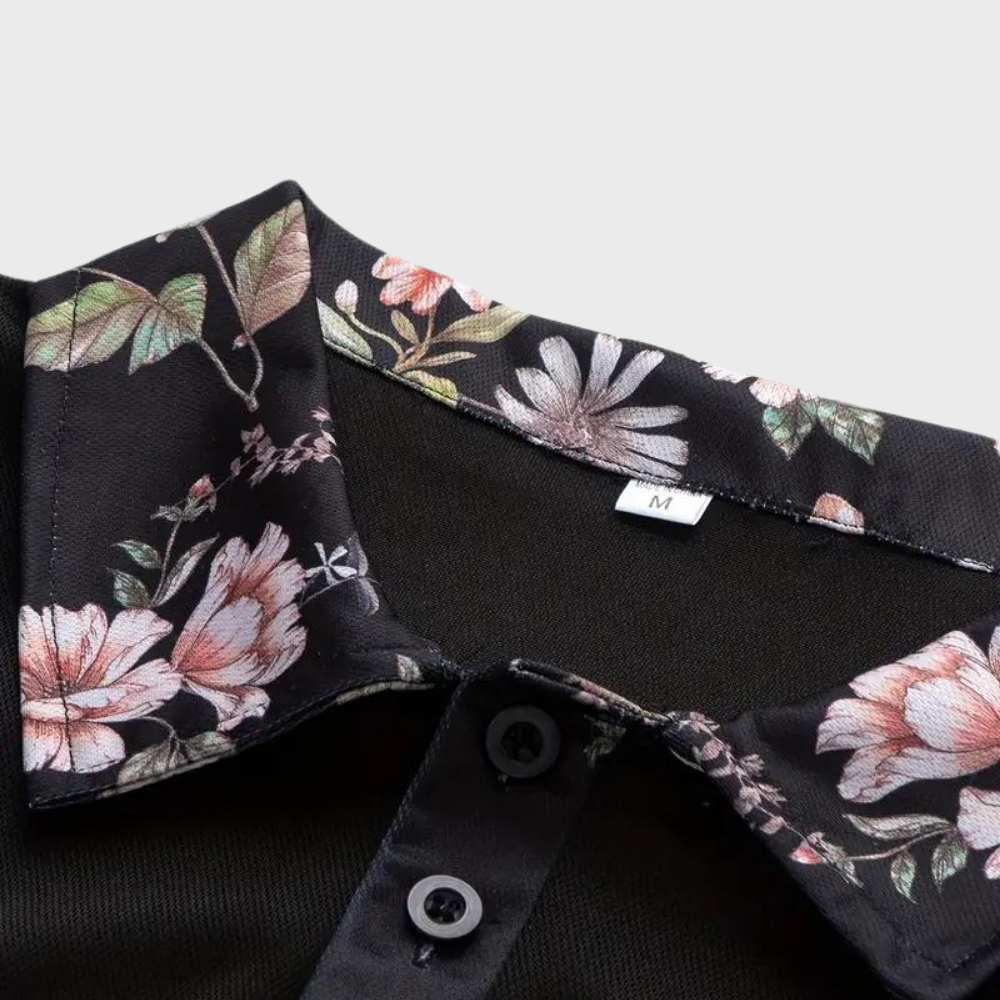 Heren Polo met Subtiele Print - Noah