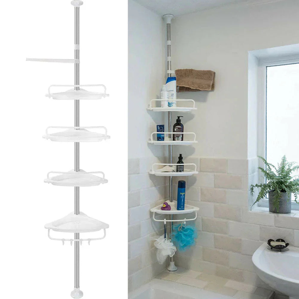 Telescopisch Doucherek met 4 Planken – VertiRack
