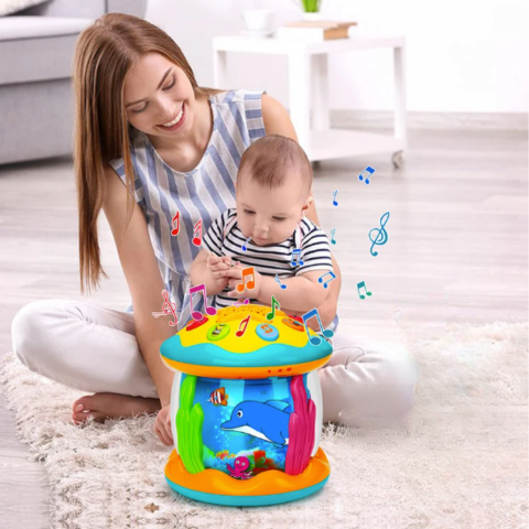Lichtspel-trommel voor baby's – muziek & projectie voor zintuiglijke ontwikkeling