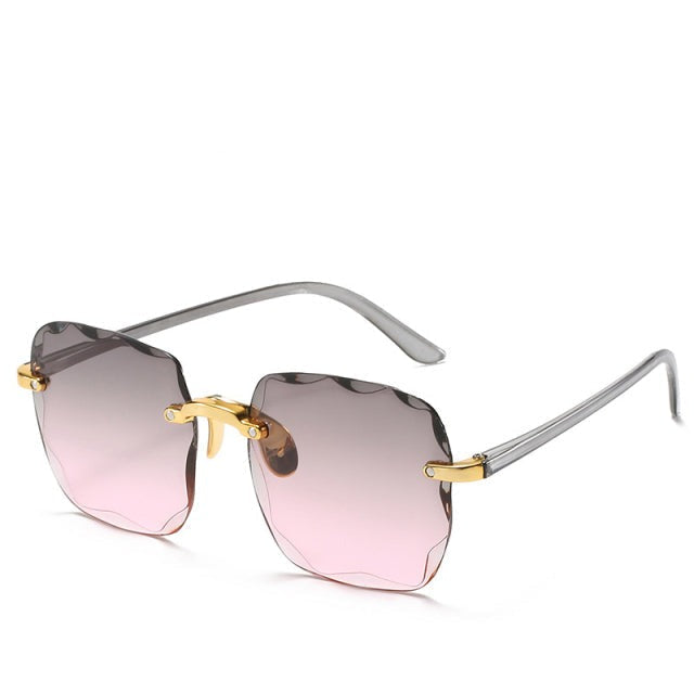 Trendy Vintage Randloze Zonnebril met UV400-Bescherming - Clea