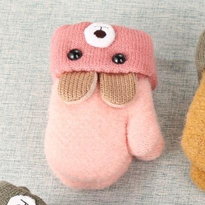 Winterwarme gevoerde kinderwantjes met konijnenmotief & koord – 1+1 gratis – 0–4 jaar