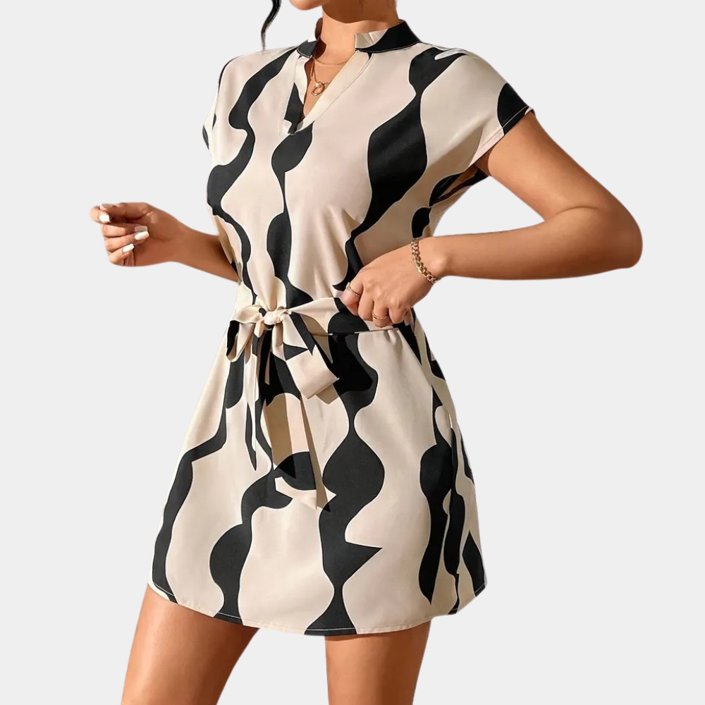 Trendy Beige Jurk met Riempje - Elena