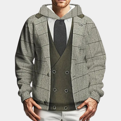 Veelzijdige Herenhoodie met Ruitpatroon - Lucian