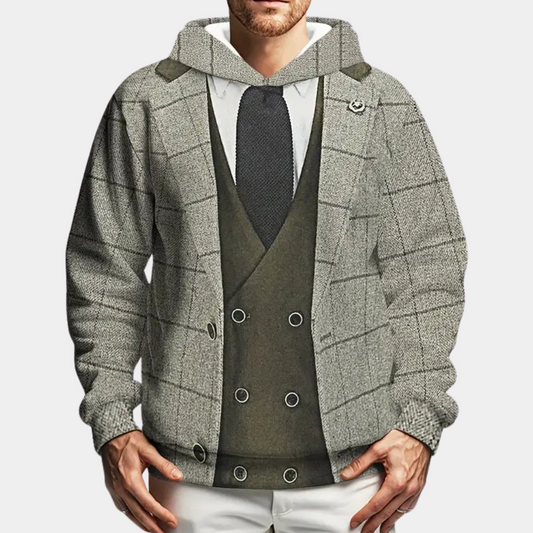 Veelzijdige Herenhoodie met Ruitpatroon - Lucian