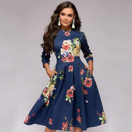 Retro Jurk met Bloemenprint – Florina