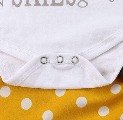 Baby-outfit met tekst & broekje met ruches – Herfstmagie-set