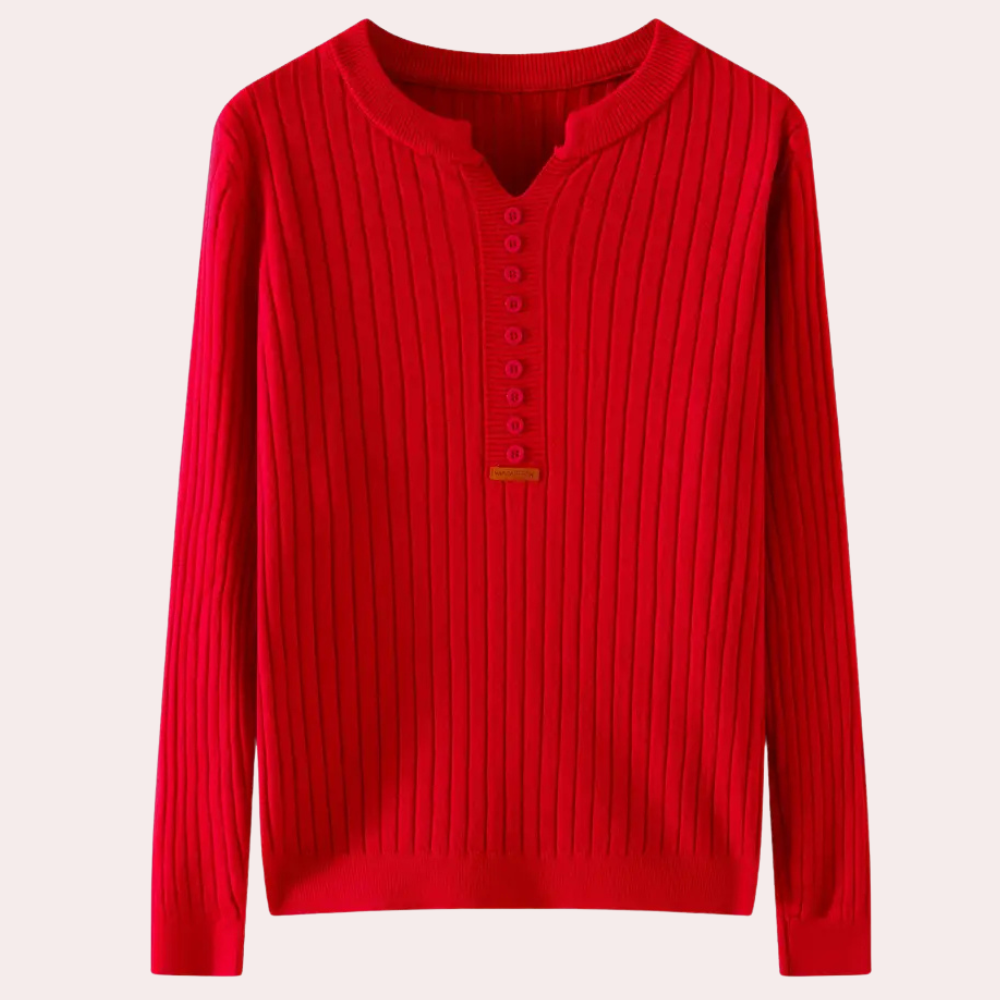 V-hals Trui met Knoopdetails voor Dames - Marit