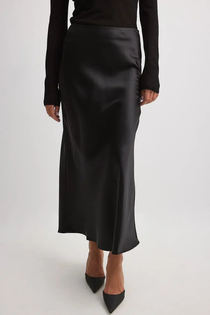 Satijnen Rok met Hoge Taille – Elena