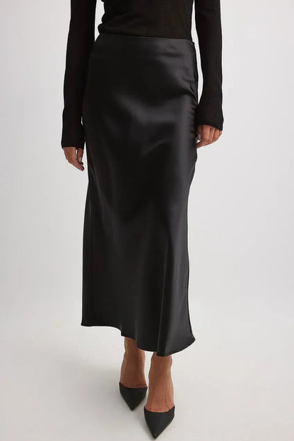 Satijnen Rok met Hoge Taille – Elena