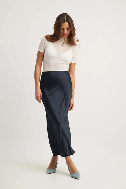 Satijnen Rok met Hoge Taille – Elena