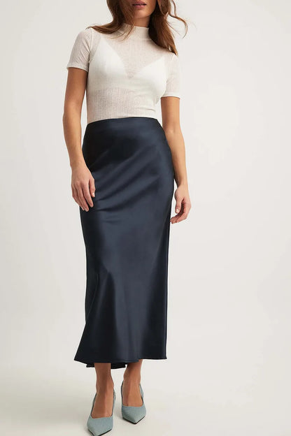 Satijnen Rok met Hoge Taille – Elena