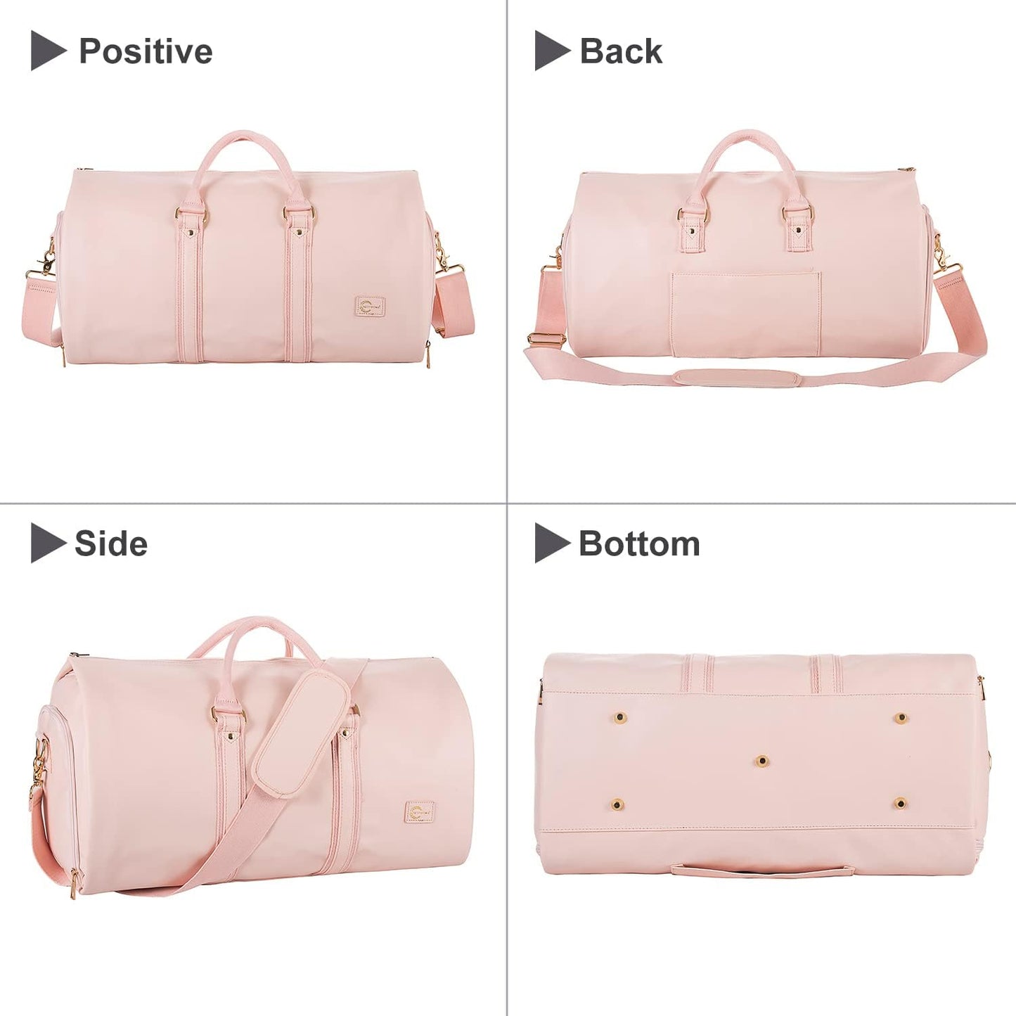 Verstelbare PU Leren Kleding Reistas – Handbagage Weekend Reistas