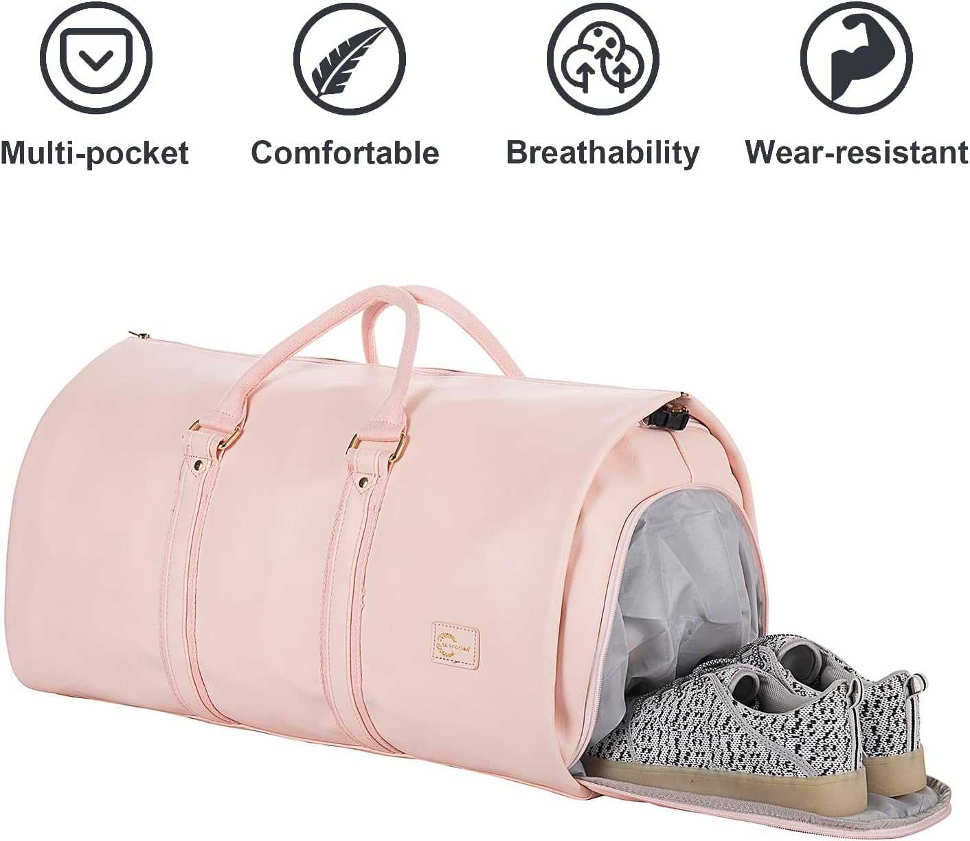 Verstelbare PU Leren Kleding Reistas – Handbagage Weekend Reistas