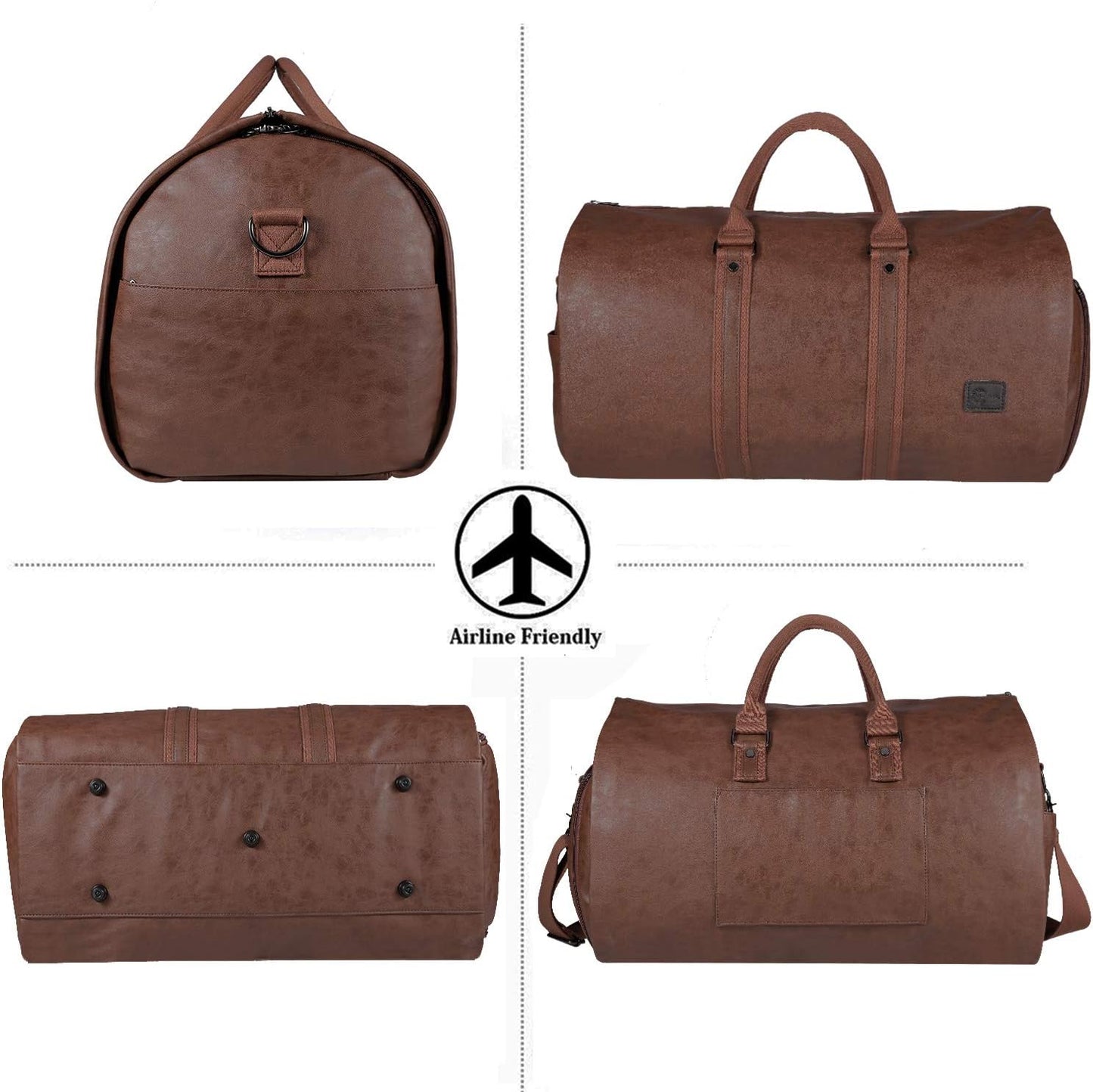 Verstelbare PU Leren Kleding Reistas – Handbagage Weekend Reistas