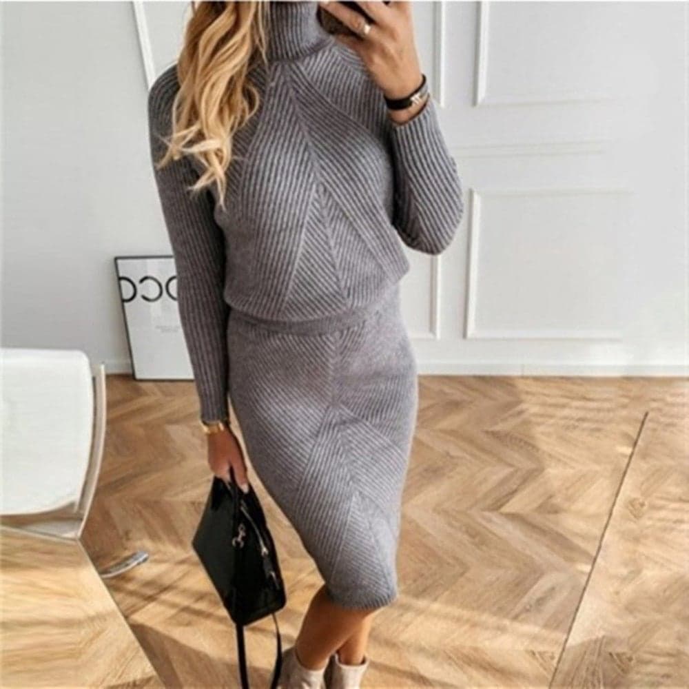Casual Gebreide Set (Trui + Rok) - Mira
