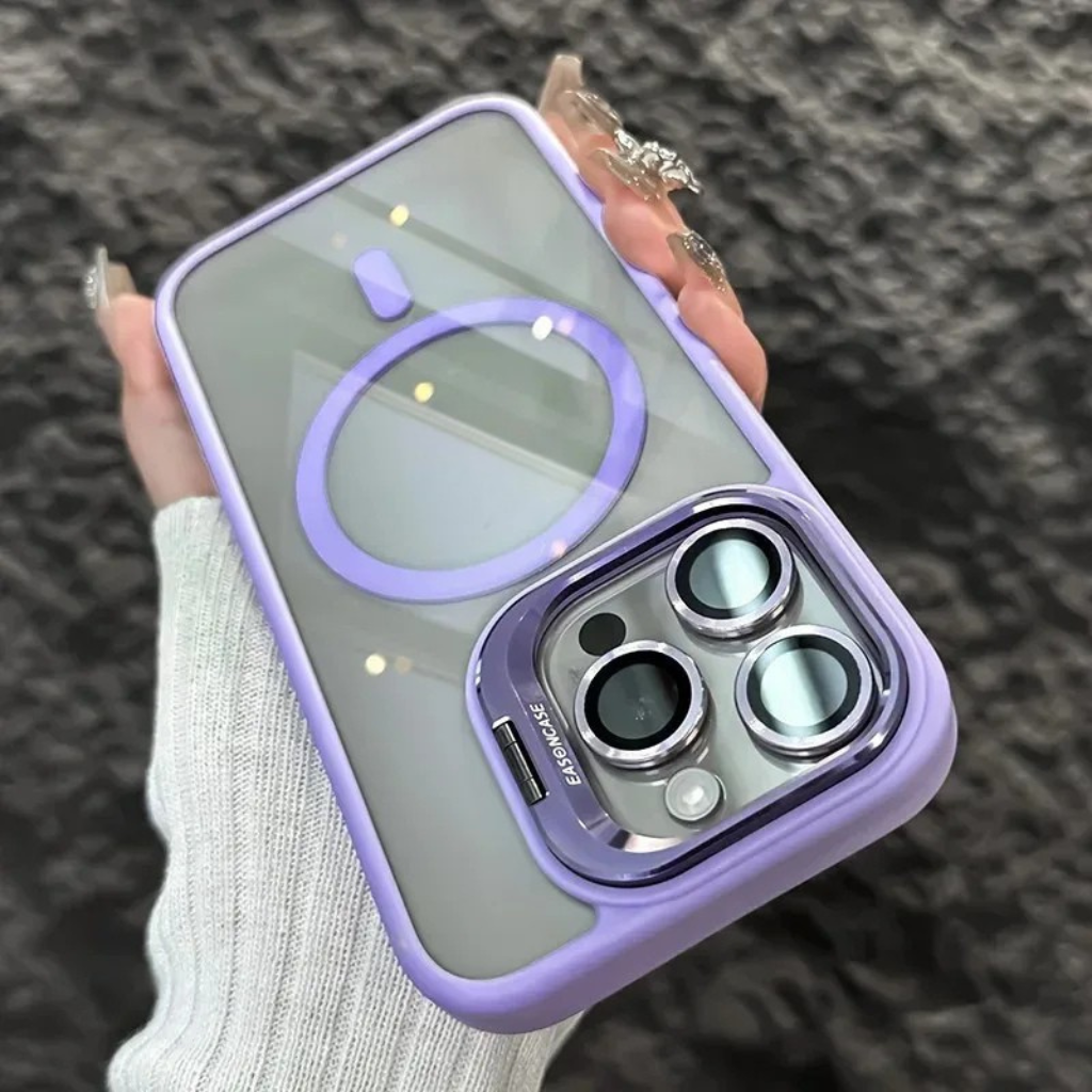 Schokbestendige Magnetische Telefoonhoes met Glaslensbescherming en Houder