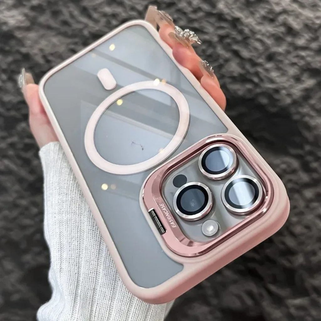 Schokbestendige Magnetische Telefoonhoes met Glaslensbescherming en Houder