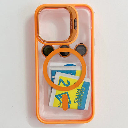Schokbestendige Magnetische Telefoonhoes met Glaslensbescherming en Houder