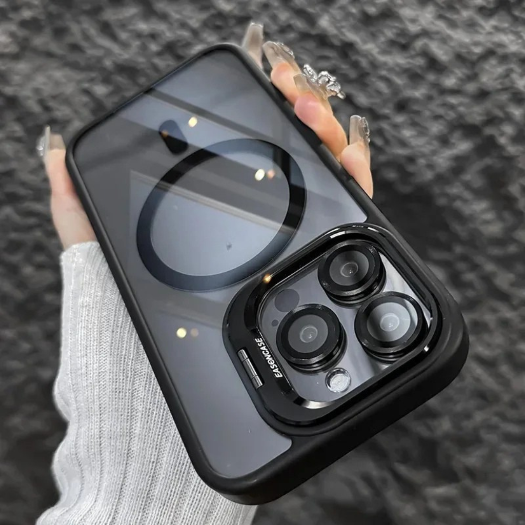 Schokbestendige Magnetische Telefoonhoes met Glaslensbescherming en Houder