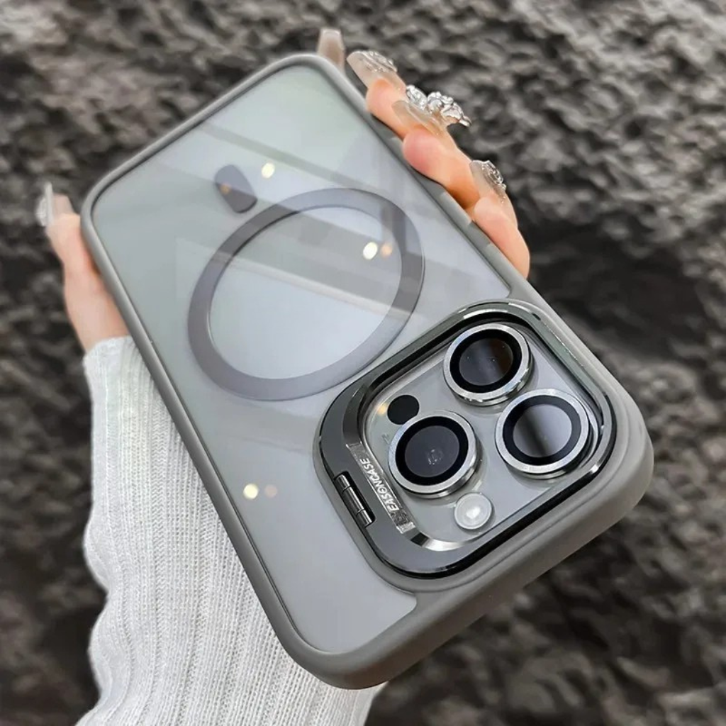 Schokbestendige Magnetische Telefoonhoes met Glaslensbescherming en Houder