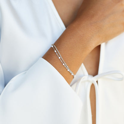 Dubbele Witte Kralen Armband voor Dames - Liora
