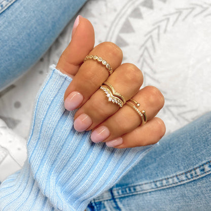 Stijlvolle Bladmotief Ring - Vera