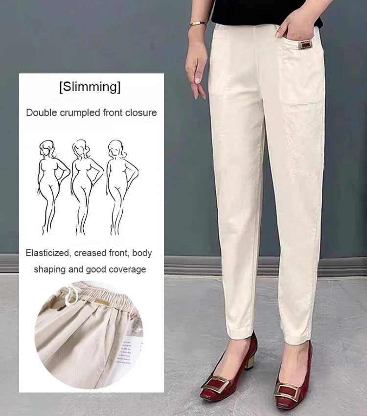 Lichte Katoenen Zomerbroek met Elastische Band - Linnea