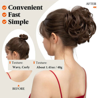 Messy Clip-in Bun met Zijclip – Elina