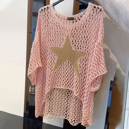Gehaakte Damesblouse met Ronde Hals - Noelle