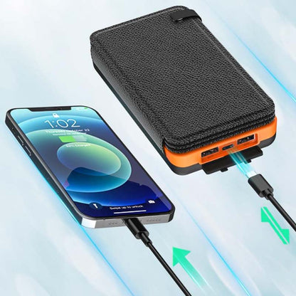 Zonne-energie powerbank met 4 panelen en 3 USB-uitgangen – SunCore