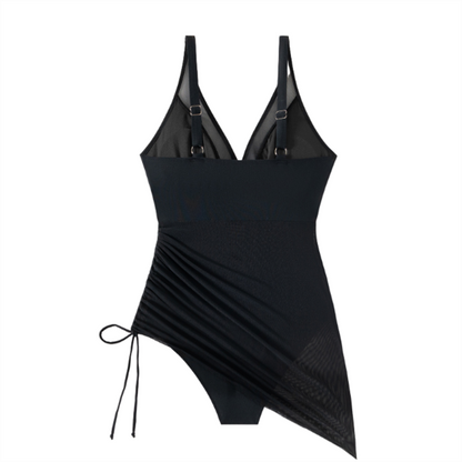 Vormende Badpakjurk met Mesh Inzet en Wikkellook - Melina