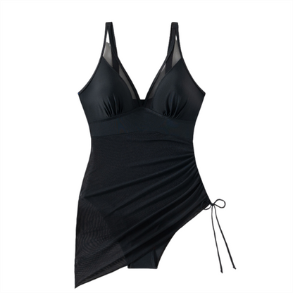Vormende Badpakjurk met Mesh Inzet en Wikkellook - Melina