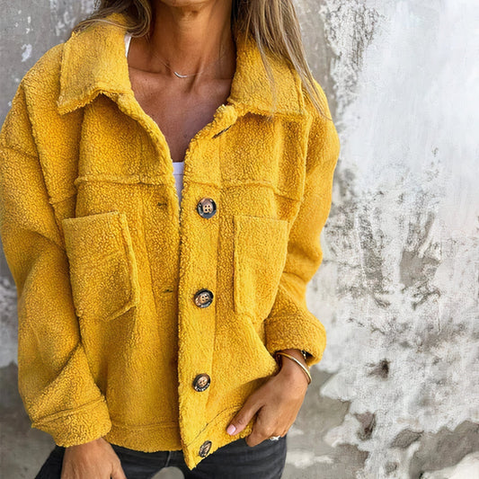 Dames Jas van Zacht Teddy-Materiaal – Marisol