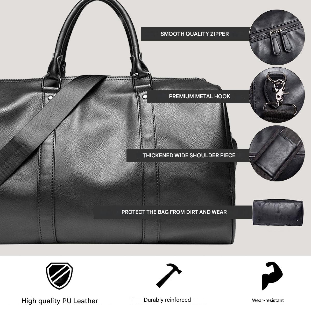 Grote Capaciteit Leren Reistas – Lichtgewicht & Duurzame Handbagage