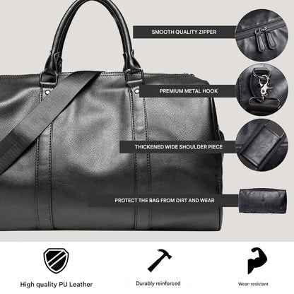 Grote Capaciteit Leren Reistas – Lichtgewicht & Duurzame Handbagage