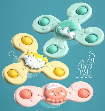Kleurrijk baby-draaiwieltje met zuignap – DraaiPret Mini