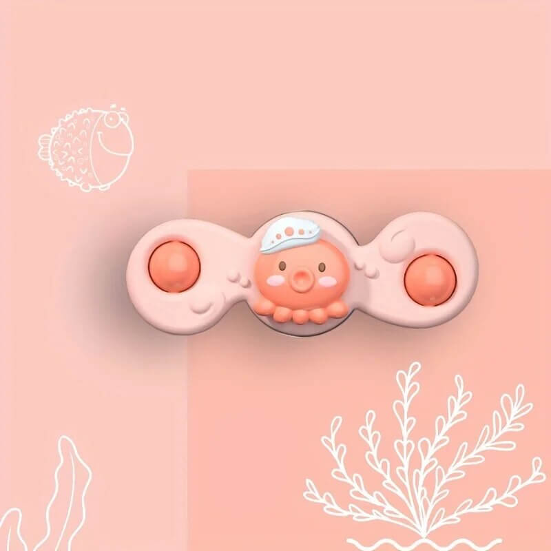 Kleurrijk baby-draaiwieltje met zuignap – DraaiPret Mini