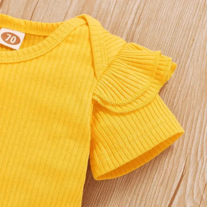 2-delig baby-outfit met zonnebloemenprint – SonnenLächeln