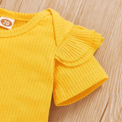 2-delig baby-outfit met zonnebloemenprint – SonnenLächeln