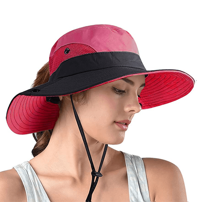 UV-zomerhoed met vizier – Vouwbare bucket hat