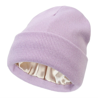 Winter Beanie met Zijden Voering - Noor
