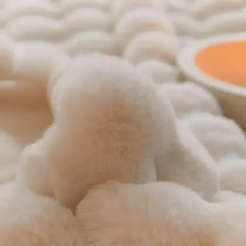 Close-up van de zachte pluisjes van de WarmWool deken