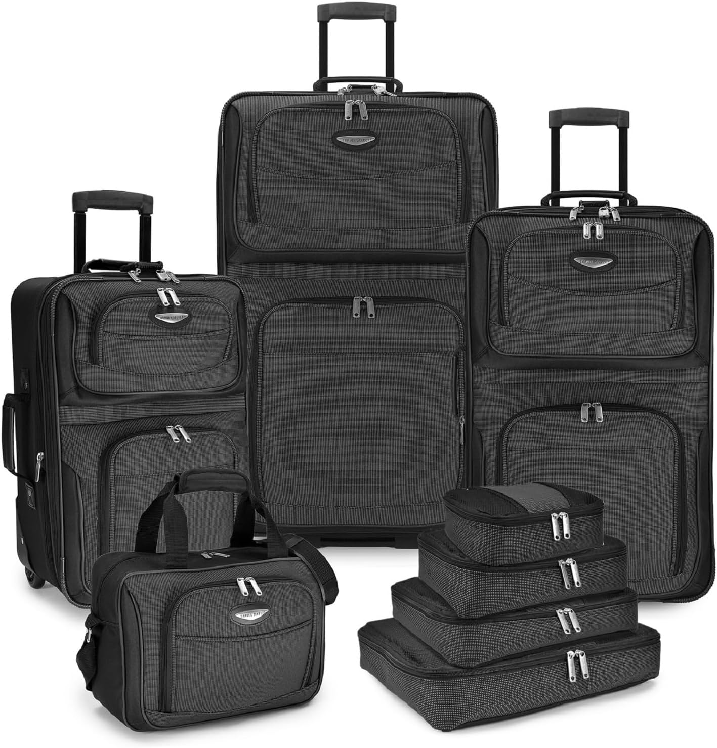 8-delige Soft Shell Kofferset met Inpak Cubes en TSA Slot – TravelMax