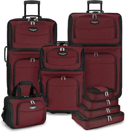 8-delige Soft Shell Kofferset met Inpak Cubes en TSA Slot – TravelMax