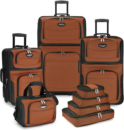 8-delige Soft Shell Kofferset met Inpak Cubes en TSA Slot – TravelMax