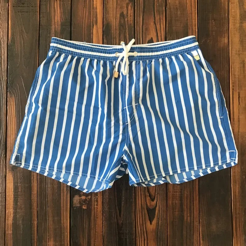 Gestreepte herenshorts met elastische tailleband - Matteo
