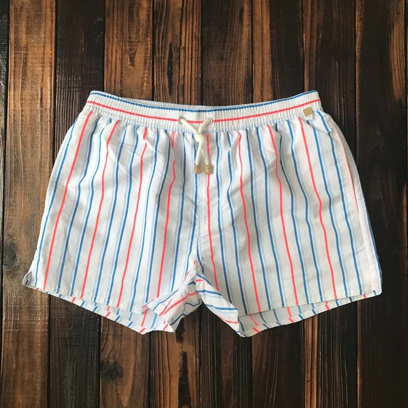 Gestreepte herenshorts met elastische tailleband - Matteo