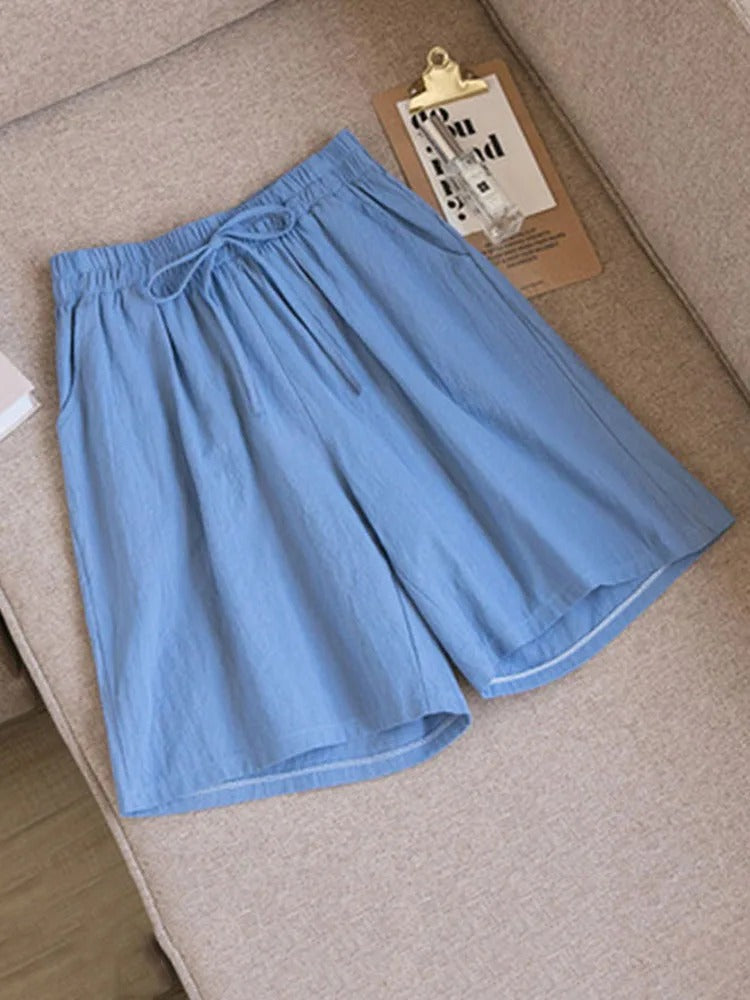 Comfortabele & Luchtige Dames Katoenen Shorts met Stretchband – Melina