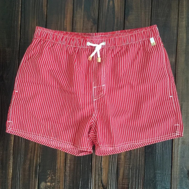 Gestreepte herenshorts met elastische tailleband - Matteo
