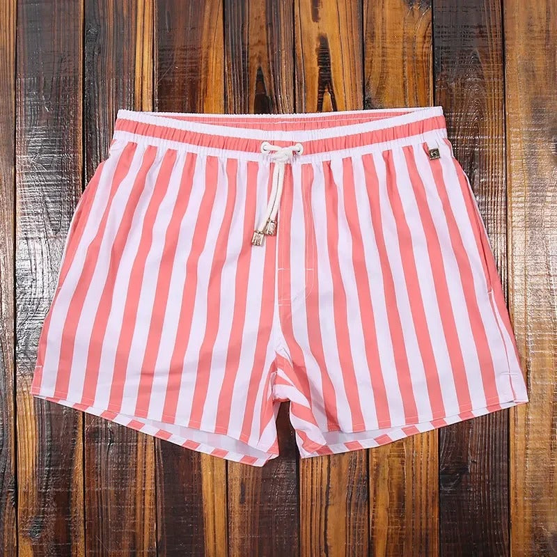 Gestreepte herenshorts met elastische tailleband - Matteo